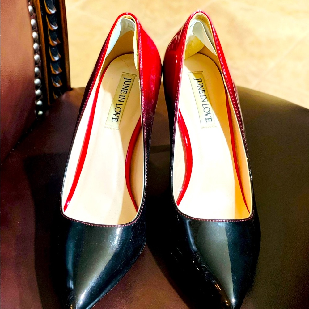 Black and red ombré heels